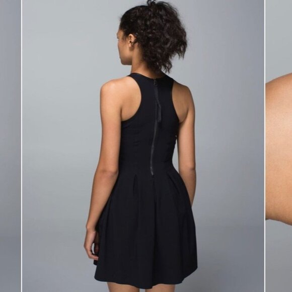 Lululemon  Here to There black flare dress sz 4 - Picture 2 of 14